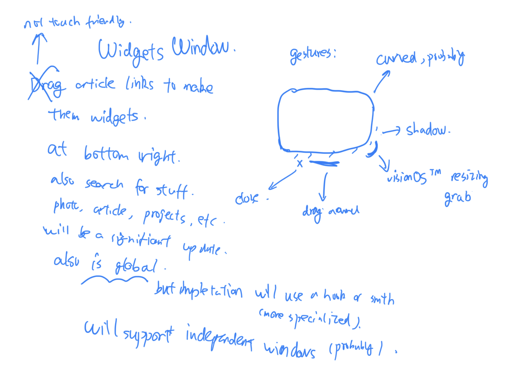 Ideas for the Infinity Update.
