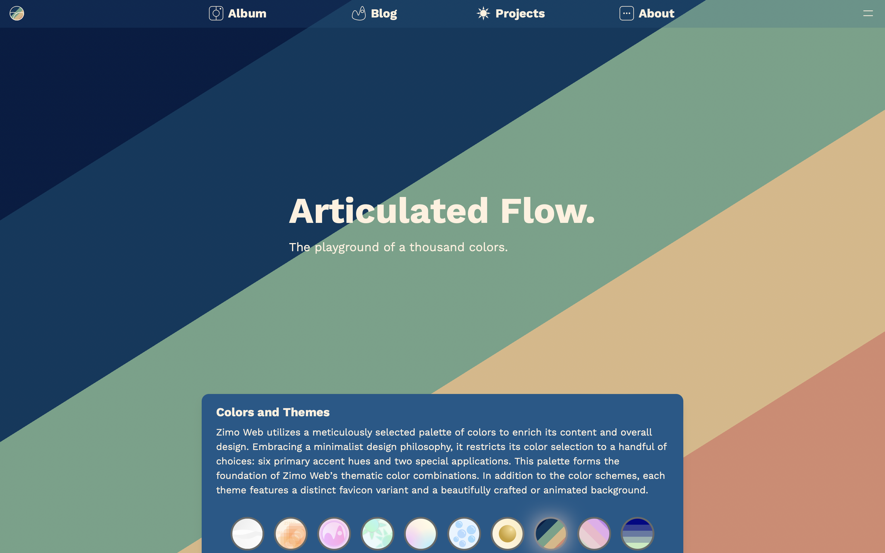 Autumnal theme, the default theme for the new design page as shown.